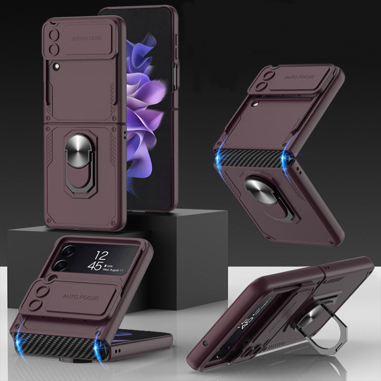 GKK Carbon Brazing Pattern Armor Case with Ring Holder Samsung Z Flip4