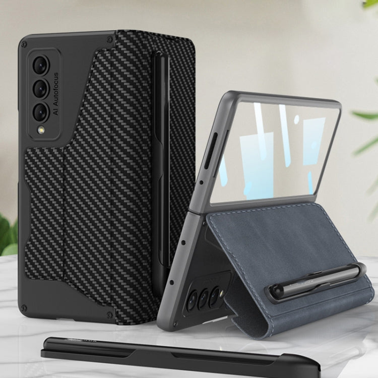 GKK Screen Tempered Glass Film Armor Flip Leather Case with Pen Slot Samsung Z Fold4