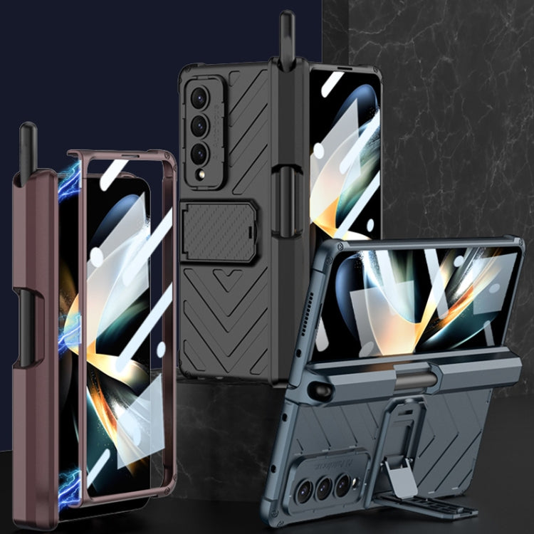 GKK Integrated Magnetic Folding Armor Shell with Push Pen Case Samsung Z Fold4