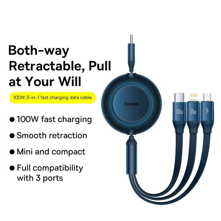 Baseus Bright Mirror 3 in 1 Type-C 100W 1.2m Data Cable