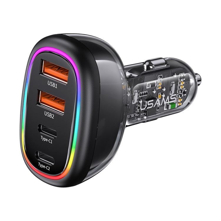 USAMS 120W 4-port Transparent Fast Car Charger US-CC169 C34