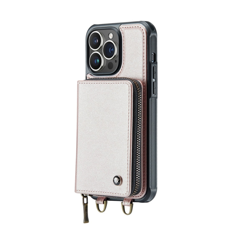 JEEHOOD C22 Zipper Wallet Leather Case iPhone 14 Pro