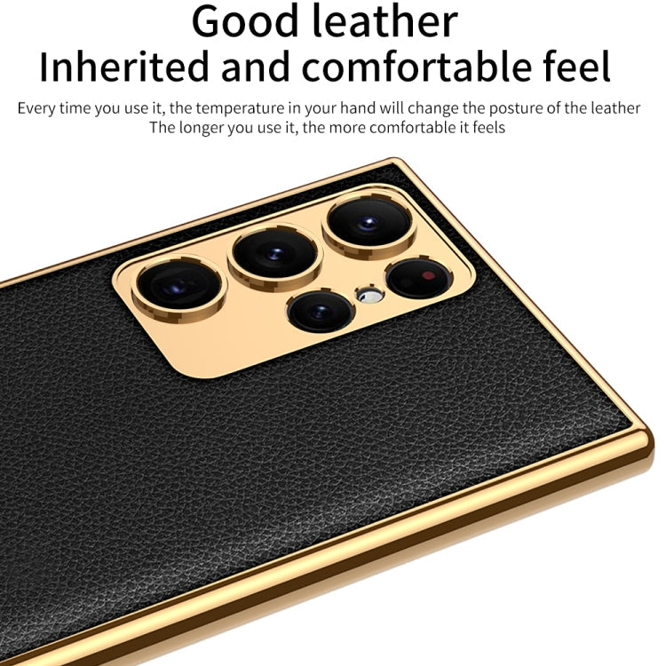 GKK Plating Leather Full Coverage Case Samsung S23 Ultra