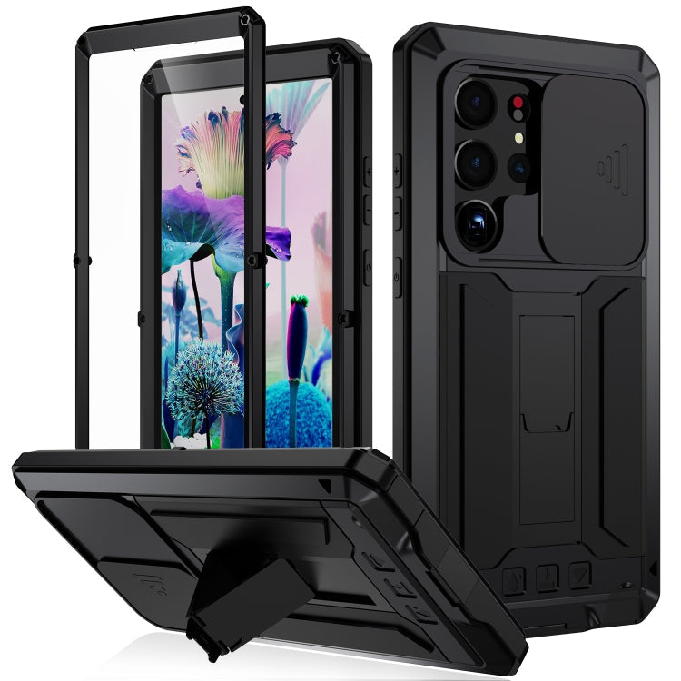 R-JUST Sliding Camera Metal + Silicone Case Samsung S23 Ultra