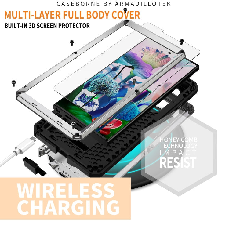 R-JUST Sliding Camera Metal + Silicone Case Samsung S23 Ultra