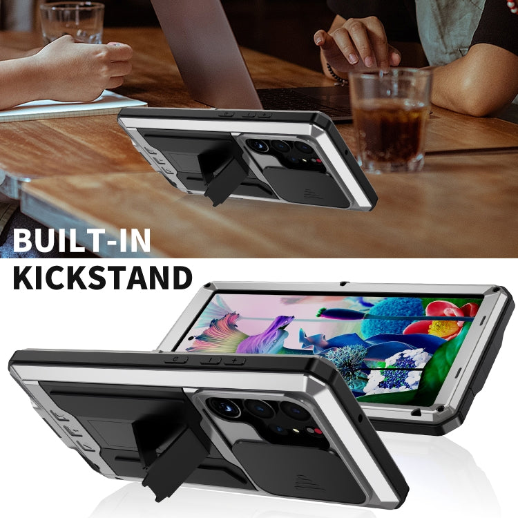 R-JUST Sliding Camera Metal + Silicone Case Samsung S23 Ultra