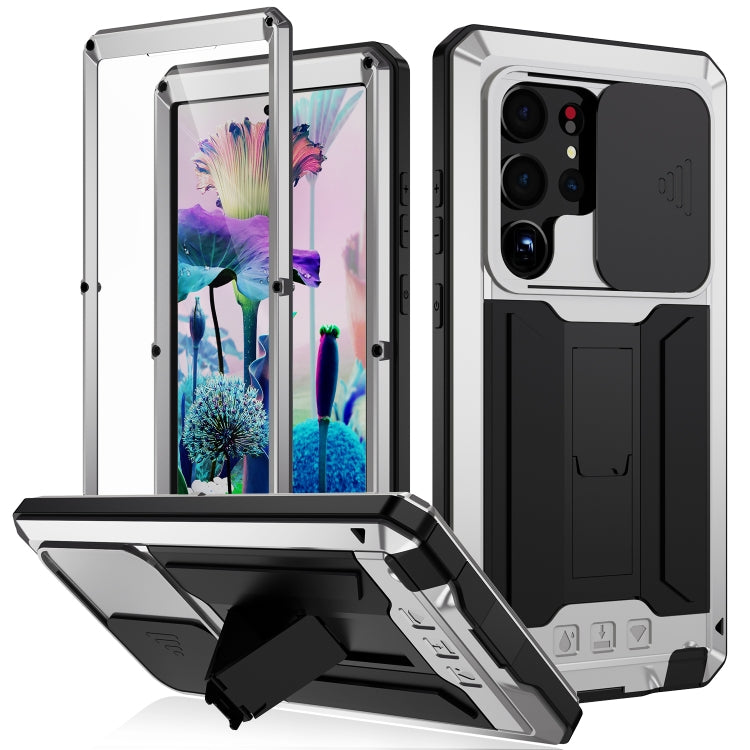 R-JUST Sliding Camera Metal + Silicone Case Samsung S23 Ultra