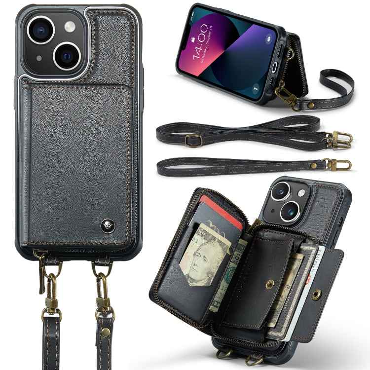 JEEHOOD Zipper Wallet Leather Case iPhone 13