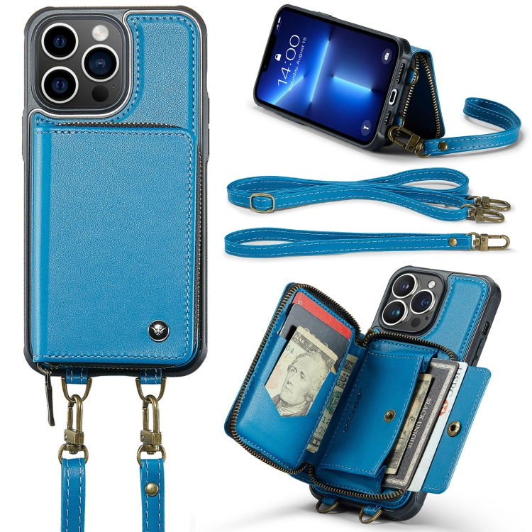JEEHOOD C22 Zipper Wallet Leather Case iPhone 13 Pro