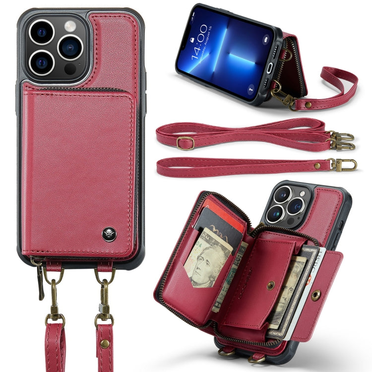 JEEHOOD C22 Zipper Wallet Leather Case iPhone 13 Pro