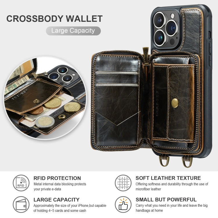 JEEHOOD C22 Zipper Wallet Leather Case iPhone 13 Pro