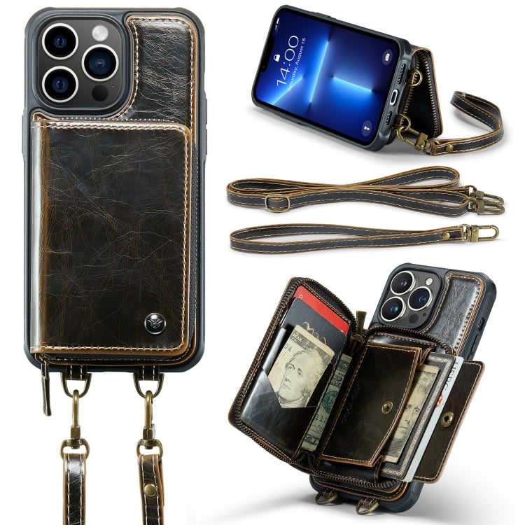 JEEHOOD C22 Zipper Wallet Leather Case iPhone 13 Pro