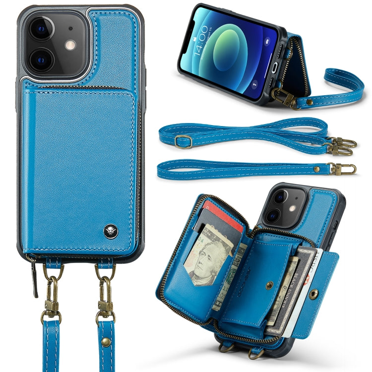 JEEHOOD Zipper Wallet Leather Case iPhone 12
