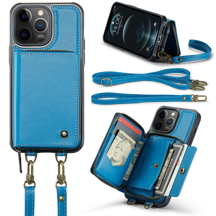 JEEHOOD Zipper Wallet Leather Case iPhone 12 Pro Max