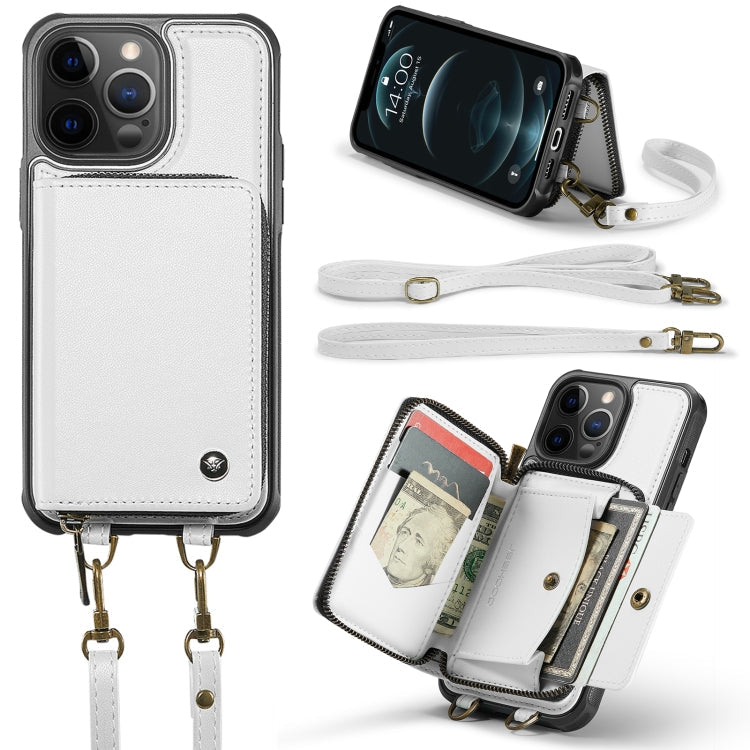 JEEHOOD Zipper Wallet Leather Case iPhone 12 Pro Max
