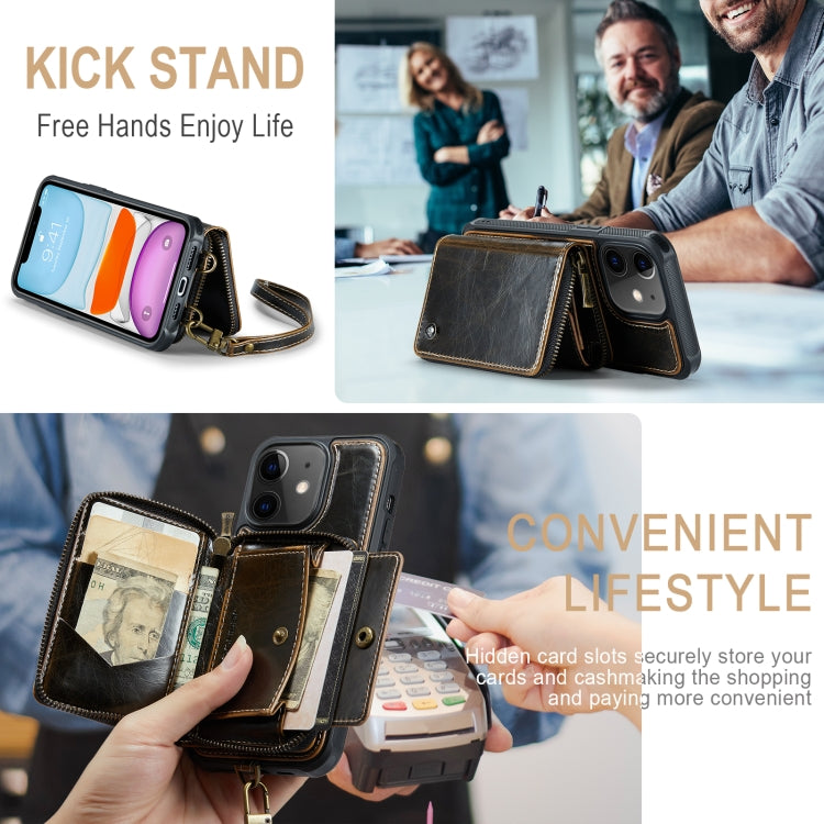 JEEHOOD Zipper Wallet Leather Case iPhone 11