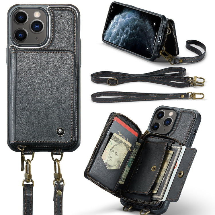 JEEHOOD Zipper Wallet Leather Case iPhone 11 Pro