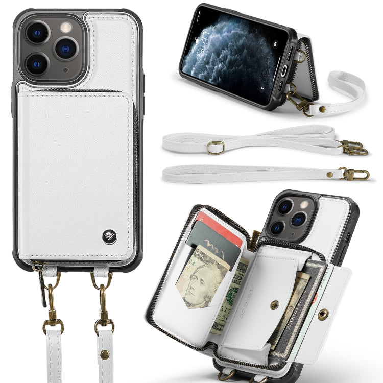 JEEHOOD Zipper Wallet Leather Case iPhone 11 Pro