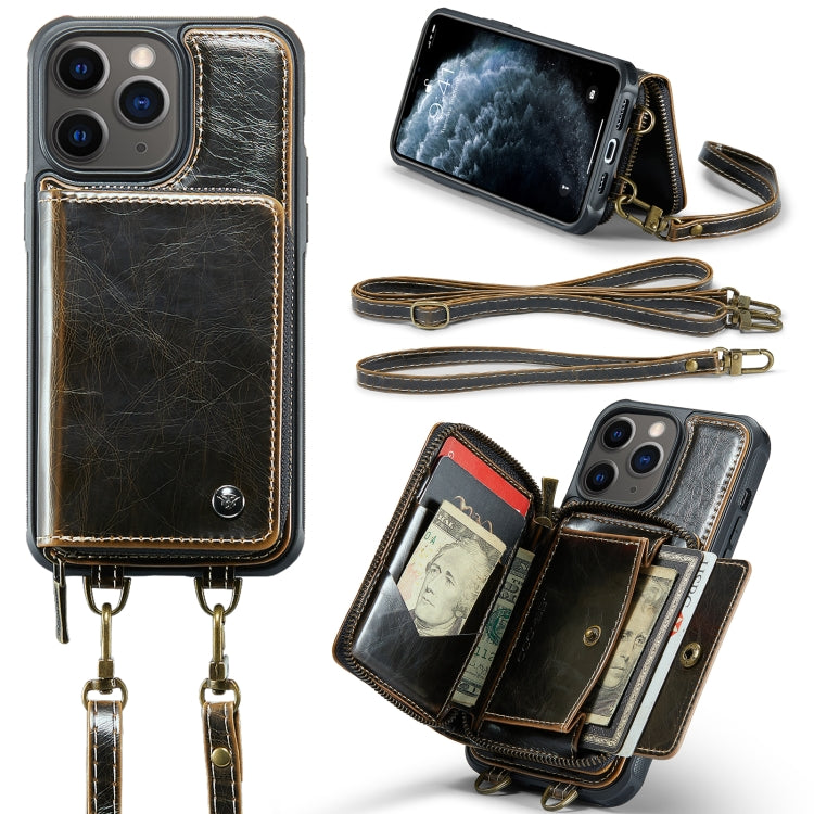 JEEHOOD Zipper Wallet Leather Case iPhone 11 Pro