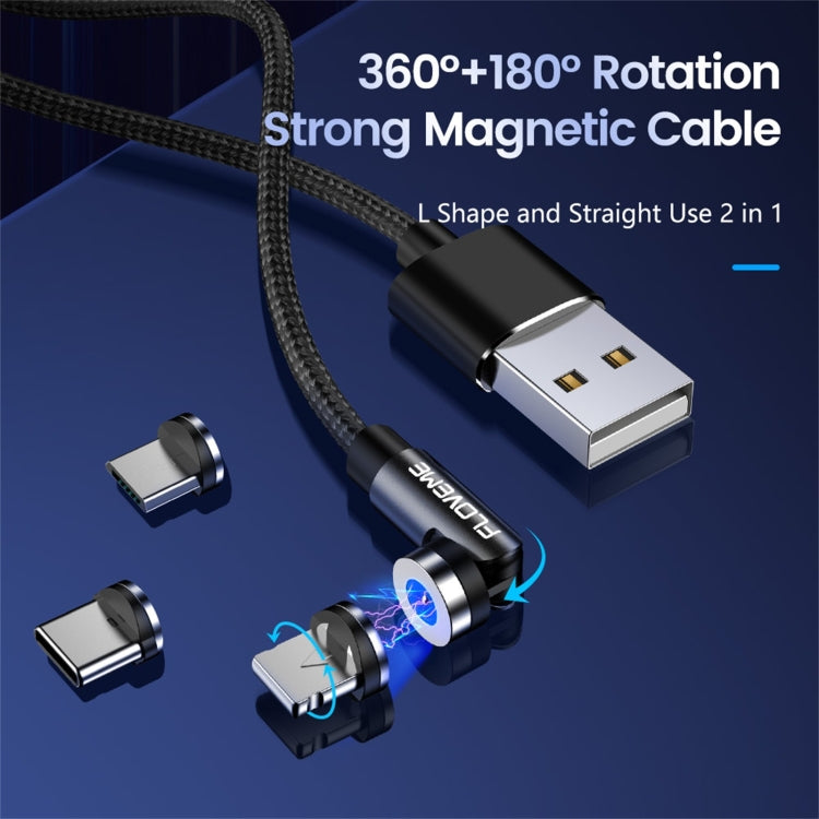 FLOVEME 2.1A Lightning 360 Degree 1m Braided Magnetic Cable YXF212901