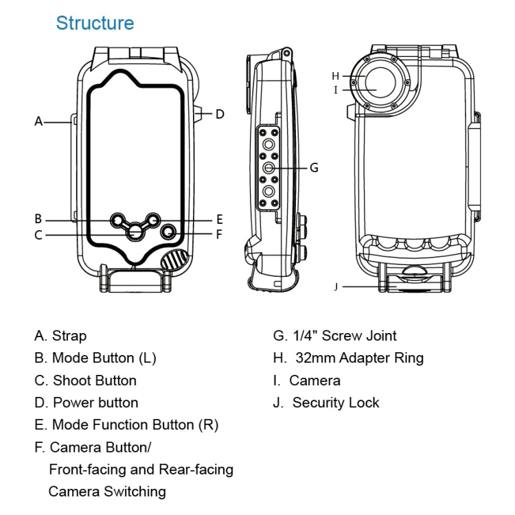 HAWEEL 40m/130ft Diving Case iPhone X / XS