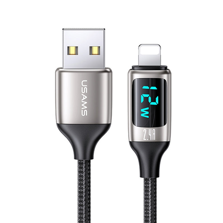 USAMS US-SJ543 U78 8 Pin Aluminum Alloy Digital Display Charging Data Cable, Length: 1.2m