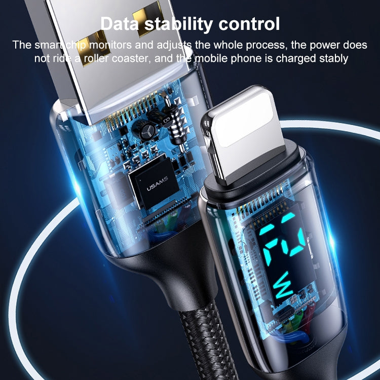 USAMS US-SJ543 U78 8 Pin Aluminum Alloy Digital Display Charging Data Cable, Length: 1.2m