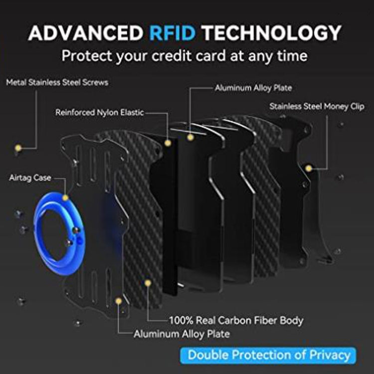 Men Ultra Slim Tracker RFID Metal Card Holder AirTag
