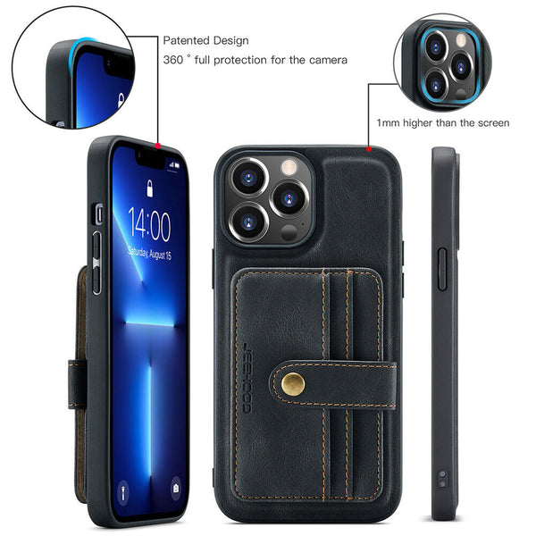 JEEHOOD RFID Blocking Anti-Theft Wallet Case iPhone 11 Pro