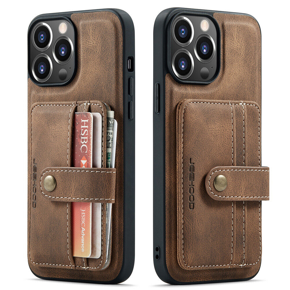JEEHOOD RFID Blocking Anti-Theft Wallet Case iPhone 12 Pro Max
