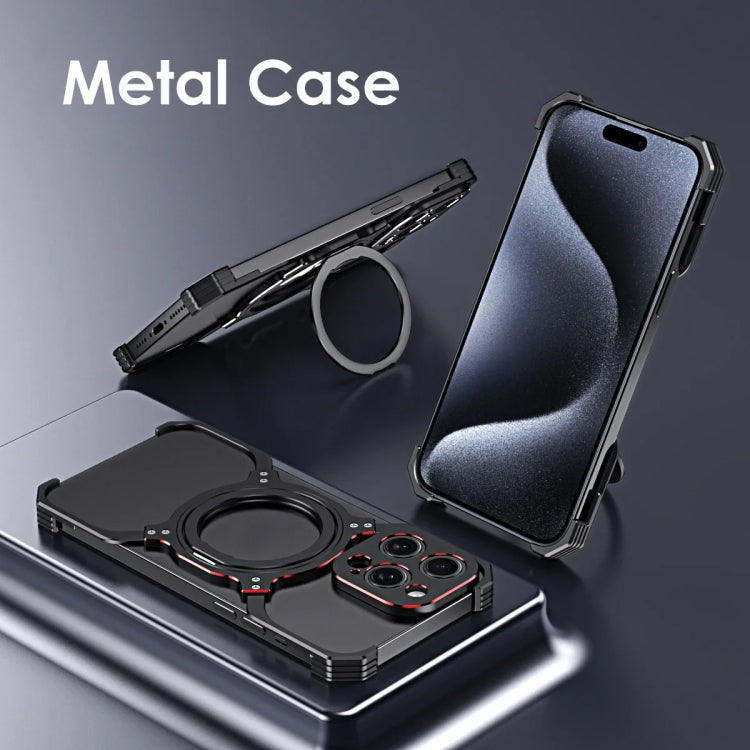 Mechanical Arm Borderless MagSafe Holder Metal Phone Case, For iPhone 14 Pro, For iPhone 14 Pro Max, For iPhone 13 Pro Max, For iPhone 13 Pro, For iPhone 13