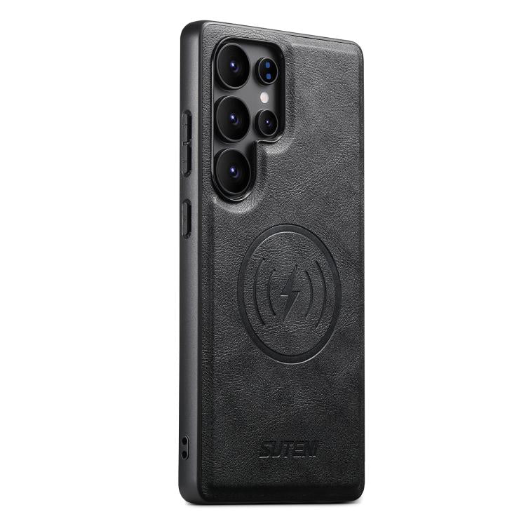 Suteni G5 Cowhide Leather Magnetic Phone Case, For Samsung Galaxy S25 Ultra 5G, For Samsung Galaxy S24 Ultra 5G, For Samsung Galaxy S23 Ultra 5G, For Samsung Galaxy S22 Ultra 5G