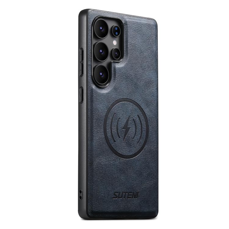 Suteni G5 Cowhide Leather Magnetic Phone Case, For Samsung Galaxy S25 Ultra 5G, For Samsung Galaxy S24 Ultra 5G, For Samsung Galaxy S23 Ultra 5G, For Samsung Galaxy S22 Ultra 5G