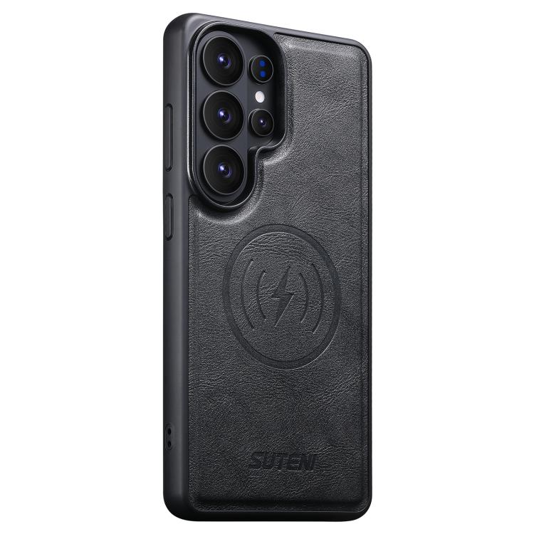 Suteni G5 Cowhide Leather Magnetic Phone Case, For Samsung Galaxy S26 Ultra 5G, For Samsung Galaxy S25 Ultra 5G, For Samsung Galaxy S24 Ultra 5G, For Samsung Galaxy S23 Ultra 5G, For Samsung Galaxy S22 Ultra 5G