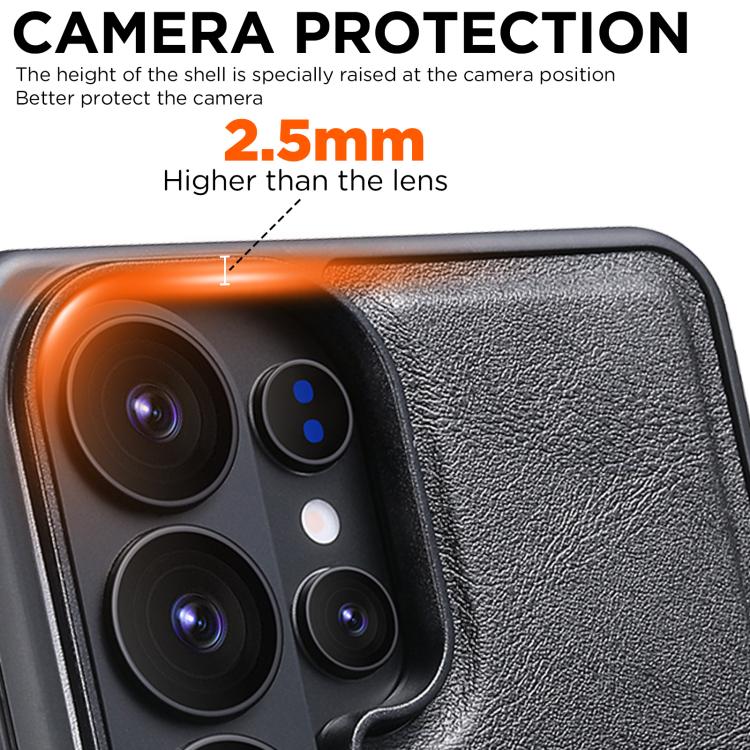 Suteni G5 Cowhide Leather Magnetic Phone Case, For Samsung Galaxy S26 Ultra 5G, For Samsung Galaxy S25 Ultra 5G, For Samsung Galaxy S24 Ultra 5G, For Samsung Galaxy S23 Ultra 5G, For Samsung Galaxy S22 Ultra 5G