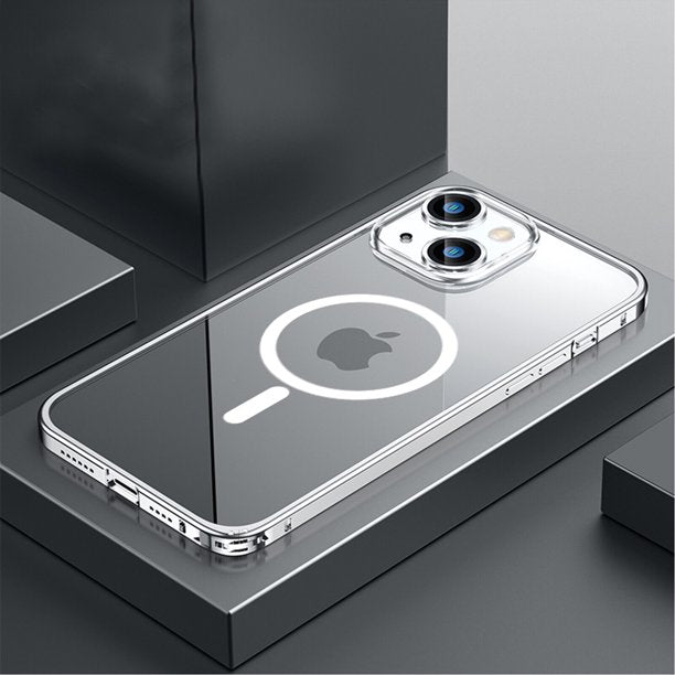 Spring Buckle Metal MagSafe Transparent Clear Case iPhone 13