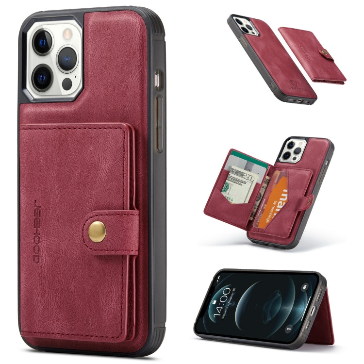 JEEHOOD Retro Magnetic Detachable Wallet Case iPhone 12 / 12 Pro