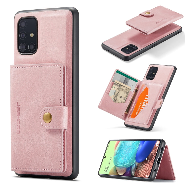 JEEHOOD Retro Magnetic Detachable Wallet Case Samsung A71 5G