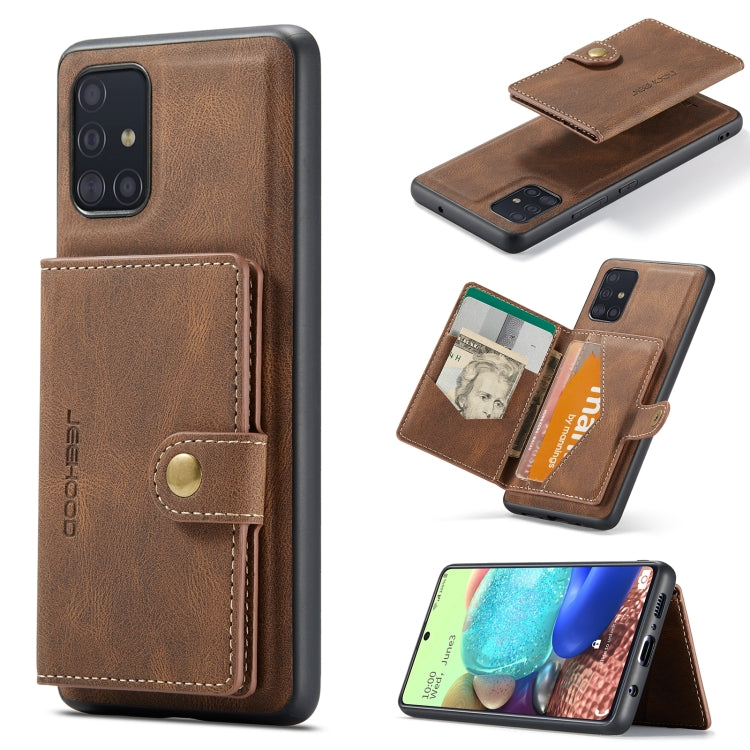 JEEHOOD Retro Magnetic Detachable Wallet Case Samsung A71 5G