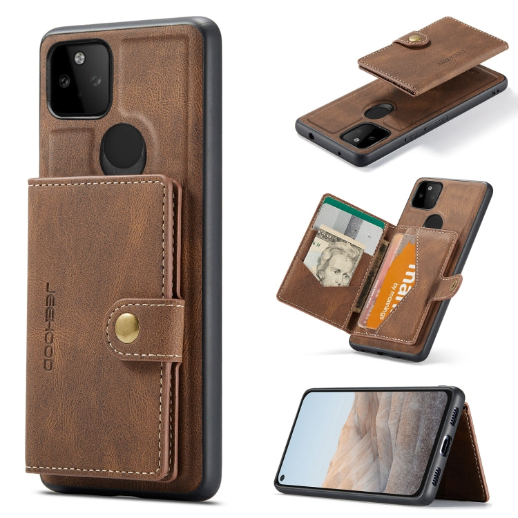 JEEHOOD Retro Magnetic Detachable Wallet Case Google Pixel 5A 5G