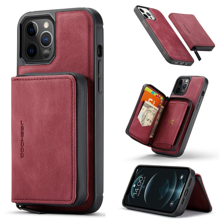 JEEHOOD Magnetic Zipper Flip Leather Case iPhone 12 mini