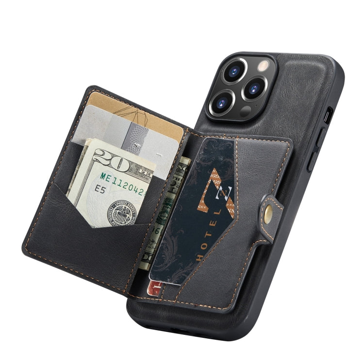 JEEHOOD Retro Magnetic Detachable Wallet Case iPhone 13 mini