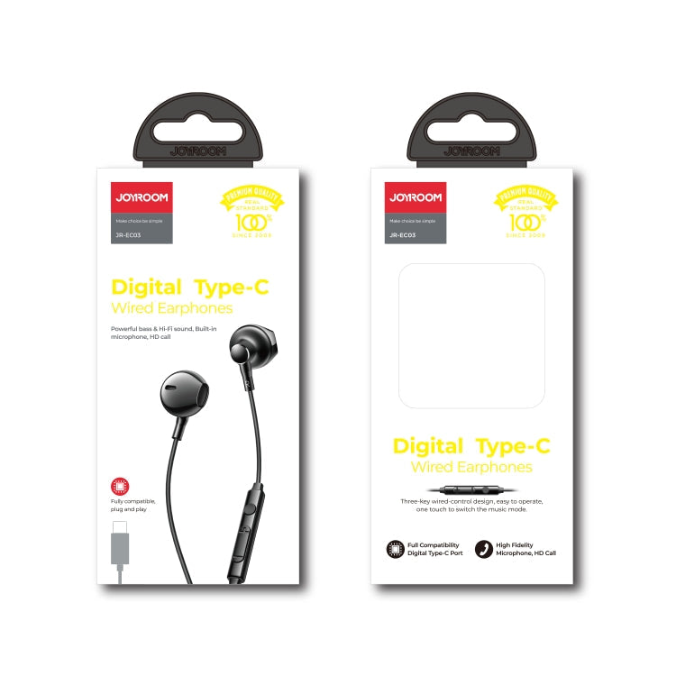 JOYROOM Type-C Semi-in-ear Wired Control Earphone JR-EC03