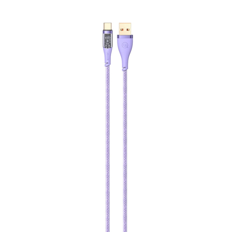 USAMS US-SJ572 Type-C / USB-C 66W Aluminum Alloy Transparent Charging Cata Cable, Length: 1.2m