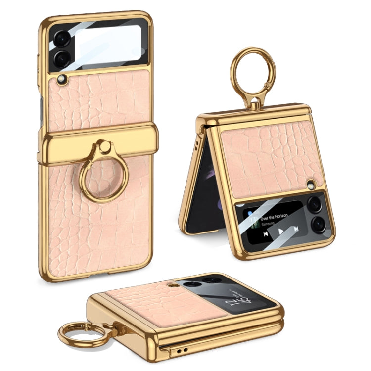 GKK Integrated Plating Croc-Texture Leather Case Samsung Z Flip3