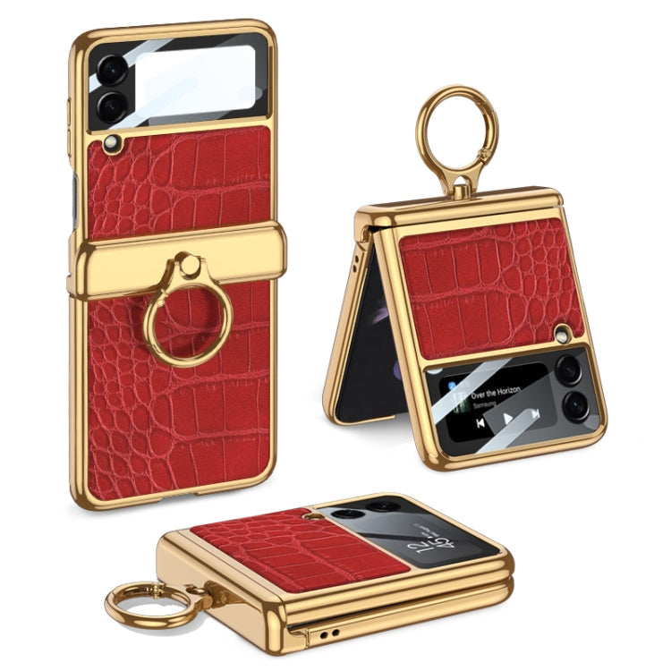 GKK Integrated Plating Croc-Texture Leather Case Samsung Z Flip3