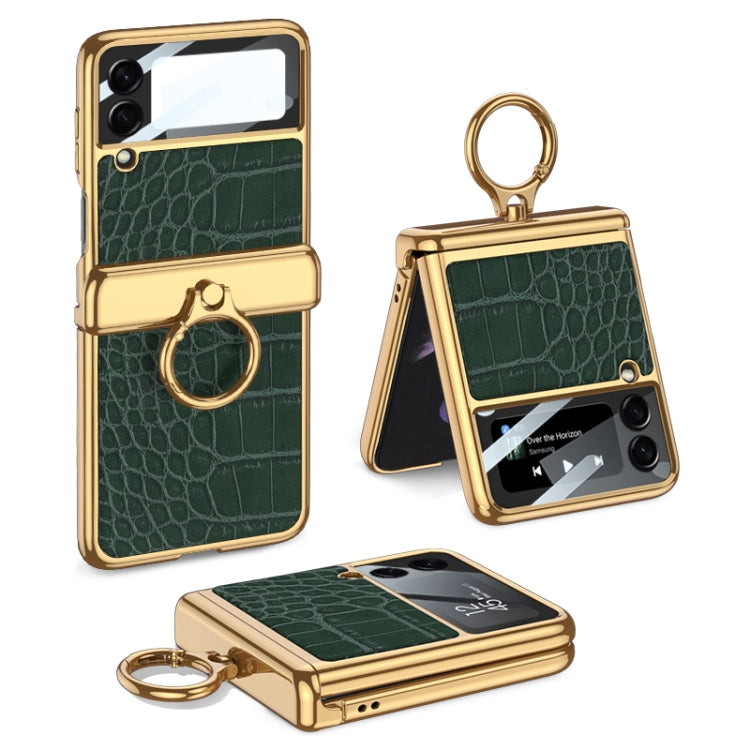 GKK Integrated Plating Croc-Texture Leather Case Samsung Z Flip3