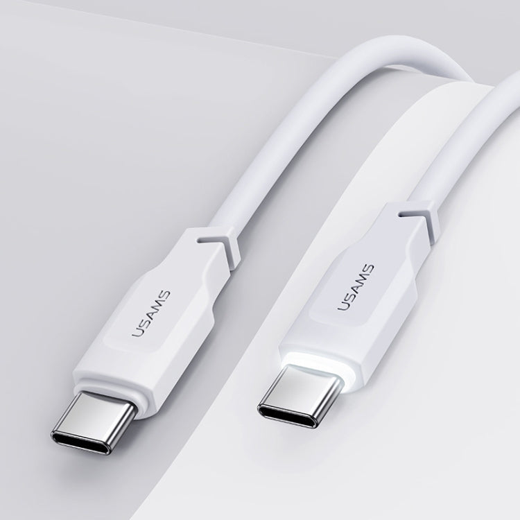 USAMS US-SJ567 Type-C/USB-C to Type-C/USB-C PD 100W Fast Charing Data Cable with Light, Length: 1.2m