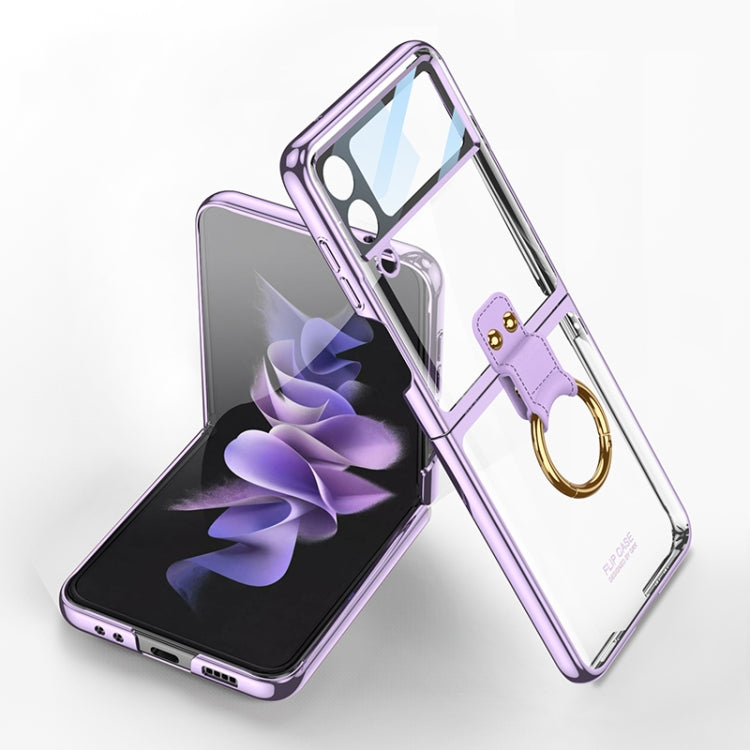 GKK Integrated Electroplating Transparent Case with Ring Samsung Z Flip4