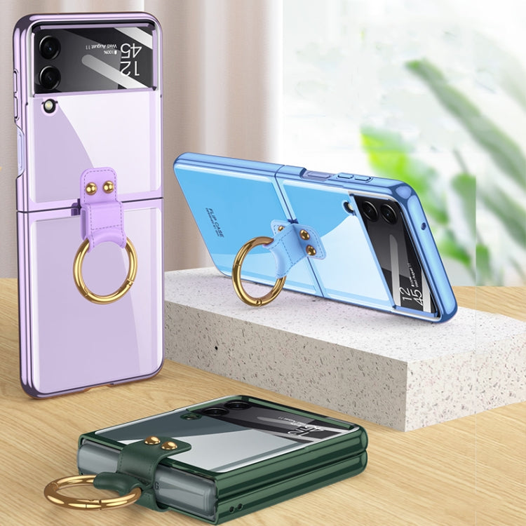 GKK Integrated Electroplating Transparent Case with Ring Samsung Z Flip4